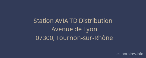 Station AVIA TD Distribution