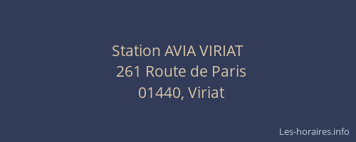 Station AVIA VIRIAT