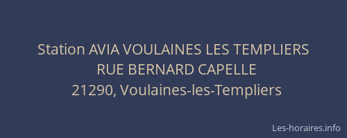 Station AVIA VOULAINES LES TEMPLIERS