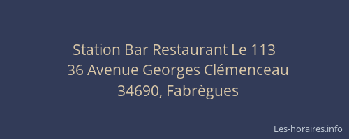 Station Bar Restaurant Le 113