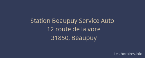 Station Beaupuy Service Auto