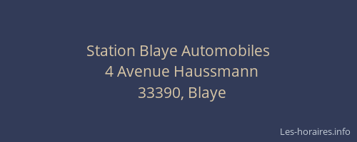 Station Blaye Automobiles