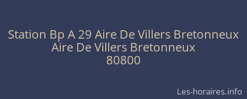 Station Bp A 29 Aire De Villers Bretonneux