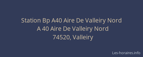 Station Bp A40 Aire De Valleiry Nord