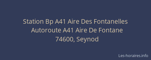 Station Bp A41 Aire Des Fontanelles