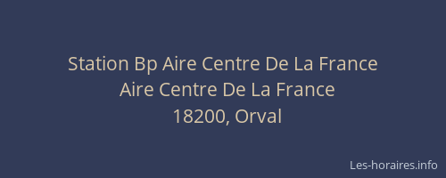 Station Bp Aire Centre De La France