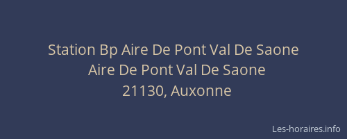 Station Bp Aire De Pont Val De Saone