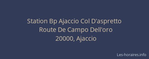 Station Bp Ajaccio Col D'aspretto