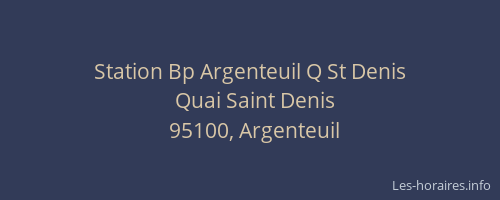 Station Bp Argenteuil Q St Denis