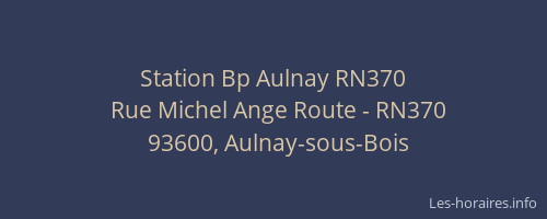 Station Bp Aulnay RN370