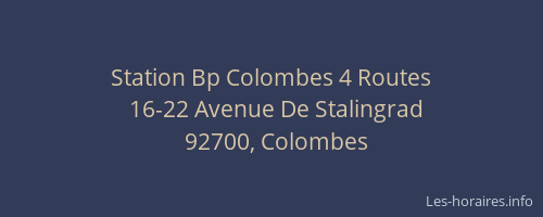Station Bp Colombes 4 Routes