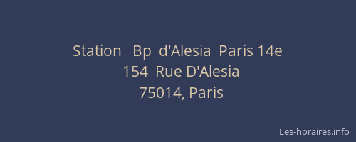Station   Bp  d'Alesia  Paris 14e