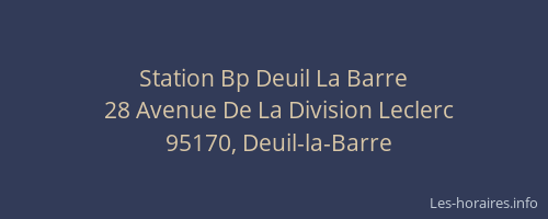 Station Bp Deuil La Barre