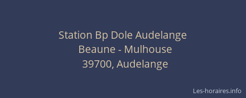 Station Bp Dole Audelange