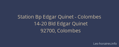 Station Bp Edgar Quinet - Colombes