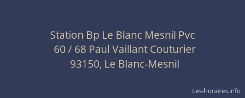 Station Bp Le Blanc Mesnil Pvc