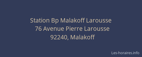 Station Bp Malakoff Larousse