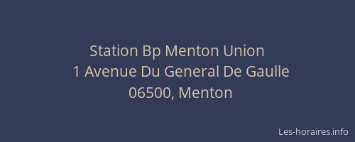 Station Bp Menton Union