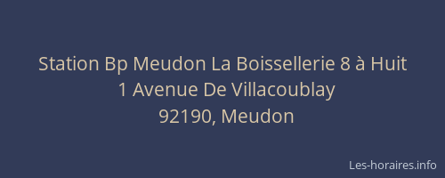 Station Bp Meudon La Boissellerie 8 à Huit