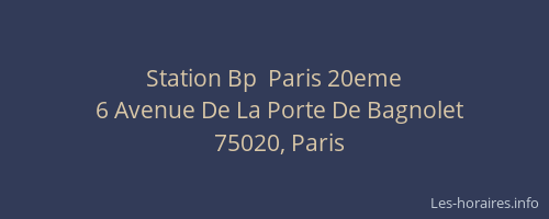 Station Bp  Paris 20eme