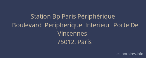 Station Bp Paris Périphérique