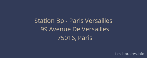 Station Bp - Paris Versailles