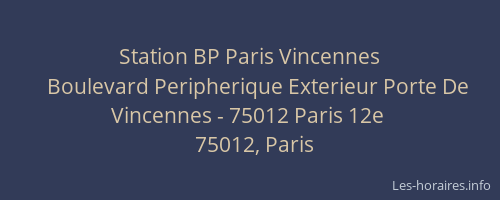 Station BP Paris Vincennes