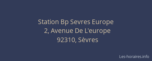 Station Bp Sevres Europe