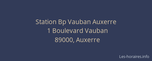 Station Bp Vauban Auxerre