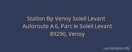 Station Bp Venoy Soleil Levant