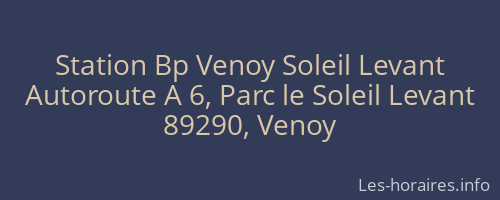 Station Bp Venoy Soleil Levant