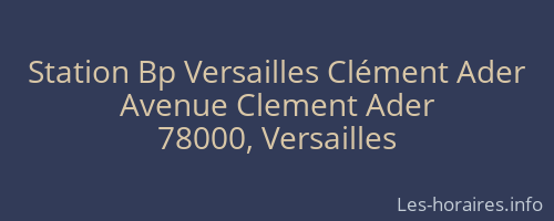 Station Bp Versailles Clément Ader