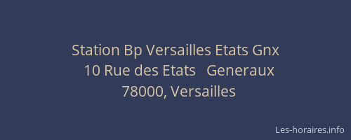 Station Bp Versailles Etats Gnx