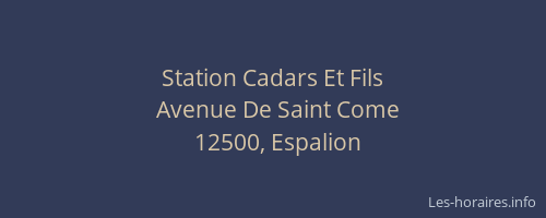 Station Cadars Et Fils