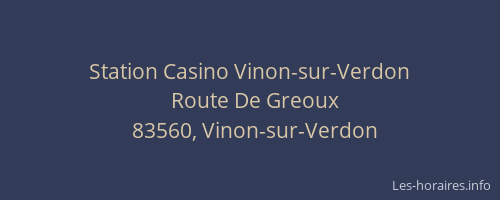 Station Casino Vinon-sur-Verdon
