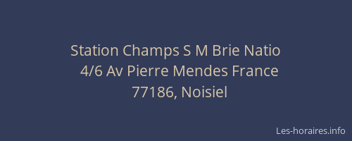 Station Champs S M Brie Natio