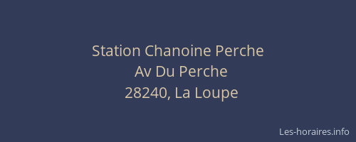 Station Chanoine Perche