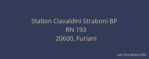 Station Ciavaldini Straboni BP