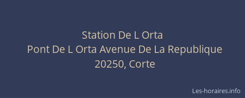 Station De L Orta