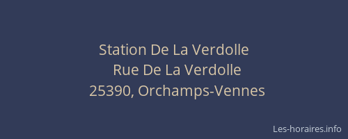 Station De La Verdolle