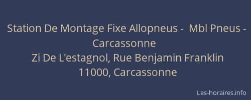 Station De Montage Fixe Allopneus -  Mbl Pneus - Carcassonne