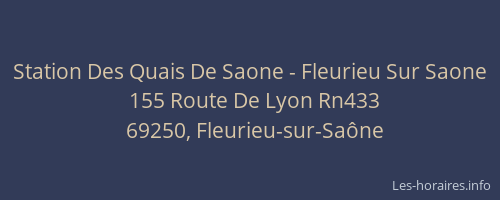Station Des Quais De Saone - Fleurieu Sur Saone