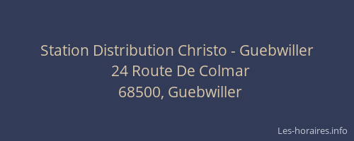 Station Distribution Christo - Guebwiller