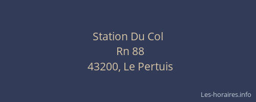 Station Du Col