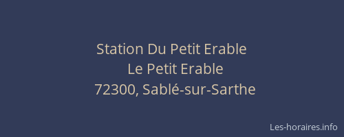 Station Du Petit Erable