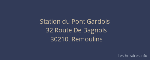 Station du Pont Gardois