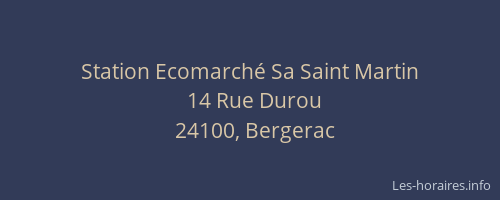 Station Ecomarché Sa Saint Martin