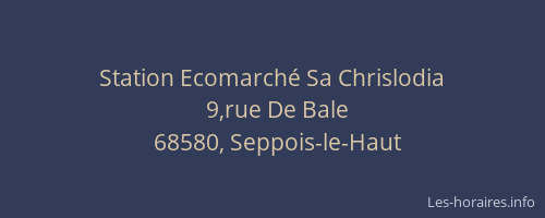 Station Ecomarch&eacute; Sa Chrislodia