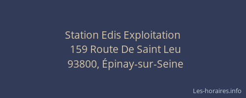 Station Edis Exploitation
