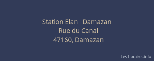 Station Elan   Damazan